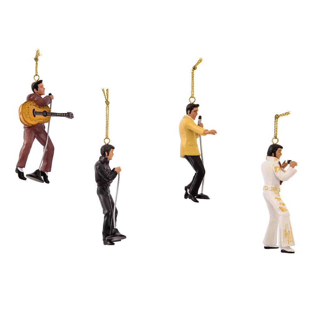 Kurt Adler 2.5-Inch Resin Elvis Presley 4-Piece Ornament Gift Set