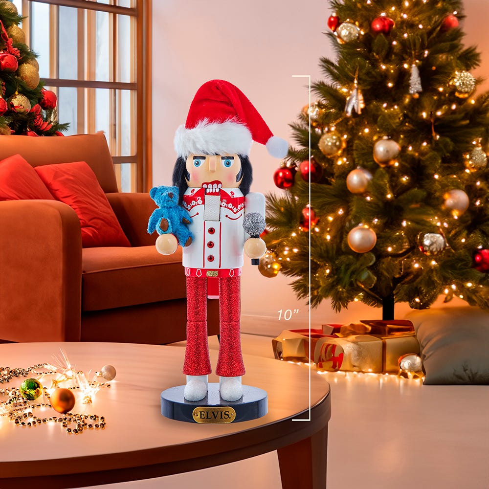Kurt Adler 10-Inch Elvis PresleyR With Teddy Bear Nutcracker