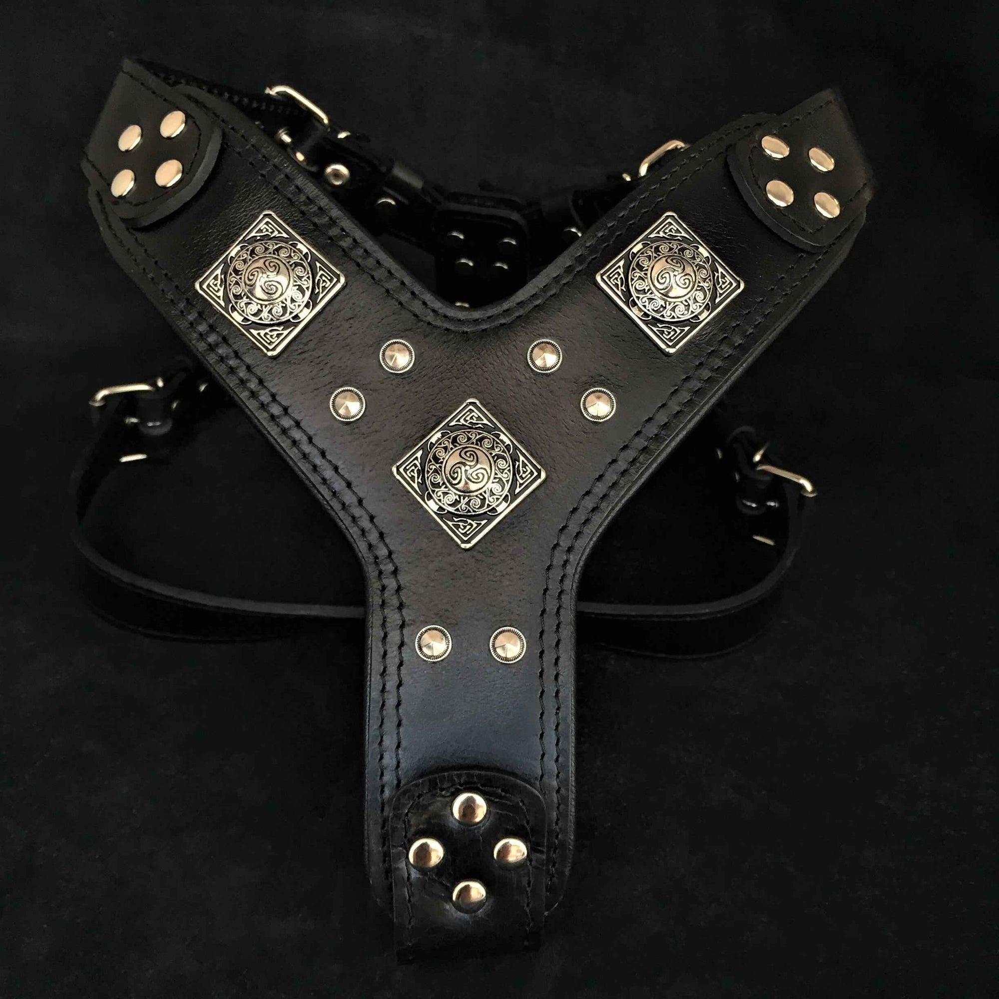 Bestia Eros All Black Leather Dog Harness