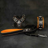 "EROS" Small to Medium dog SET - Harness - collar - lead Black&Orange