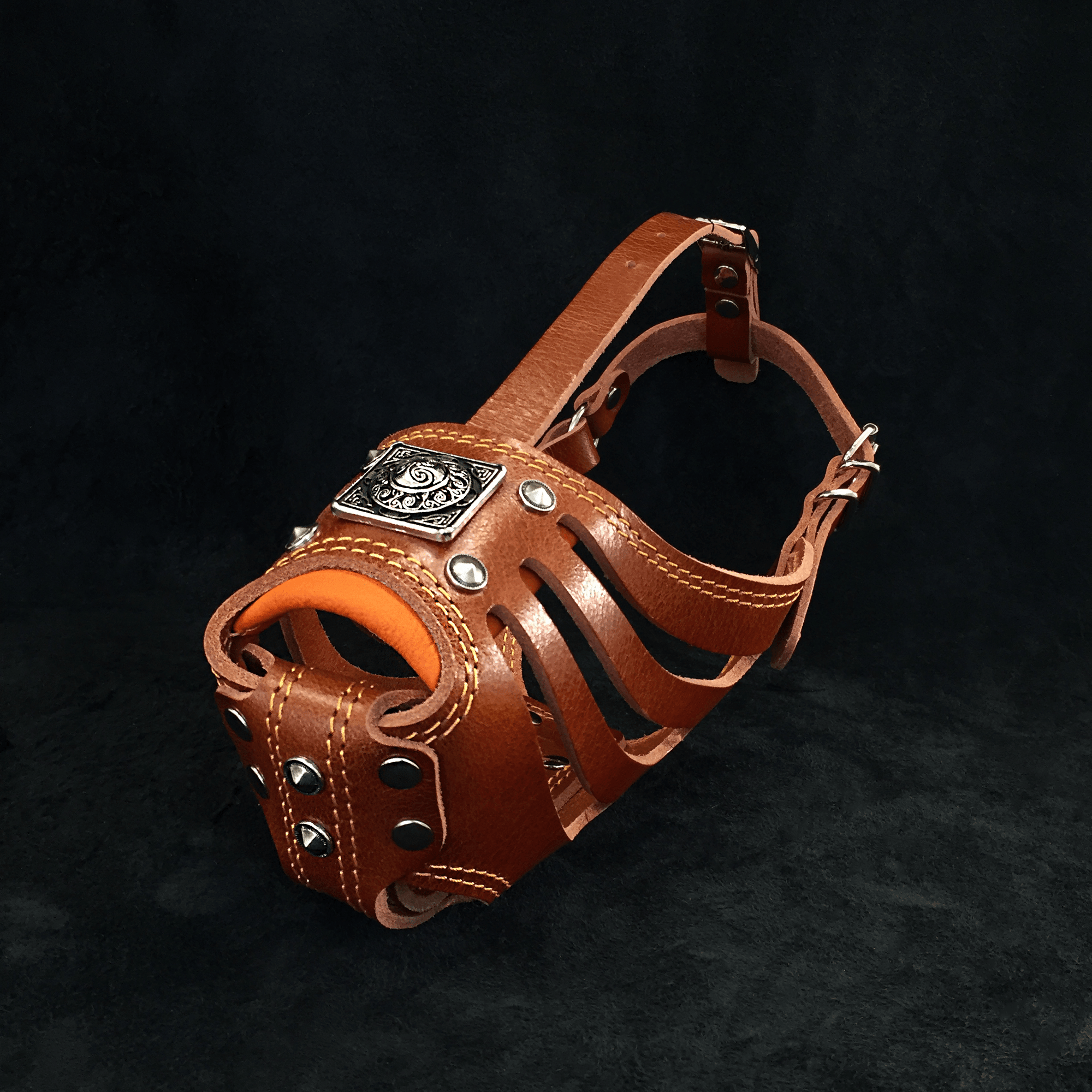 Bestia Eros Basket Brown Leather Dog Muzzle