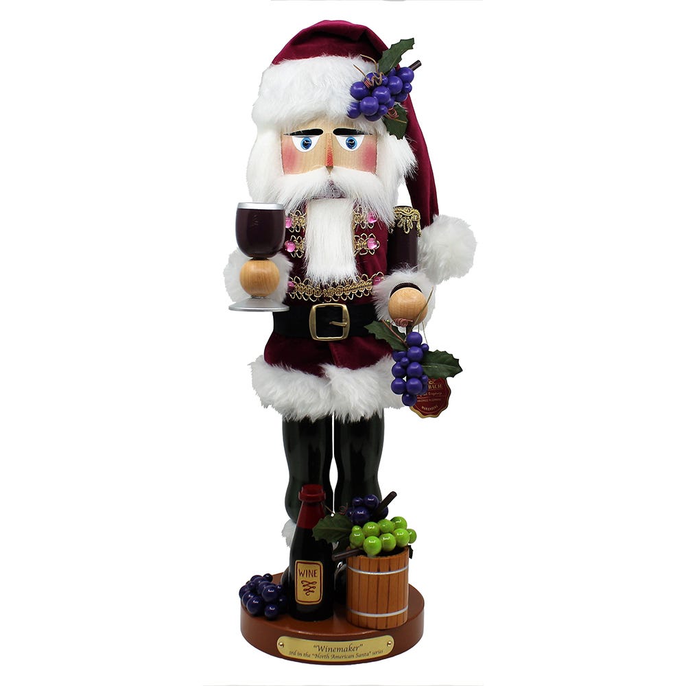 Kurt Adler 18.25-Inch Steinbach Winemaker Santa Nutcracker