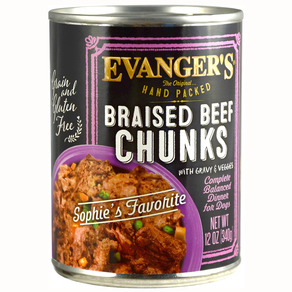 Evangers All Life Stages Braised Beef with Gravy Wet Dog Food (12oz)
