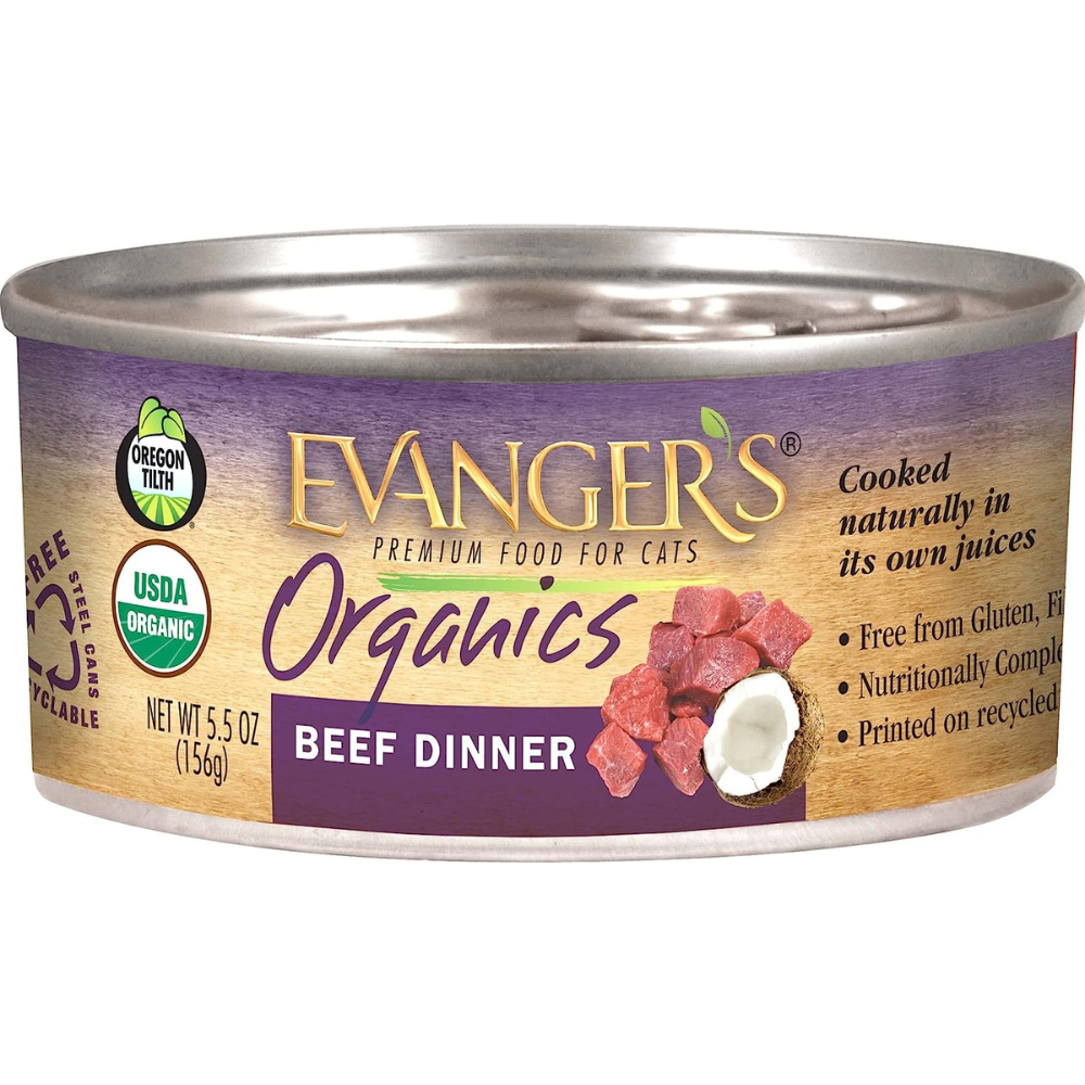 Evangers Organics Beef Dinner Cat Cans (5.5oz)