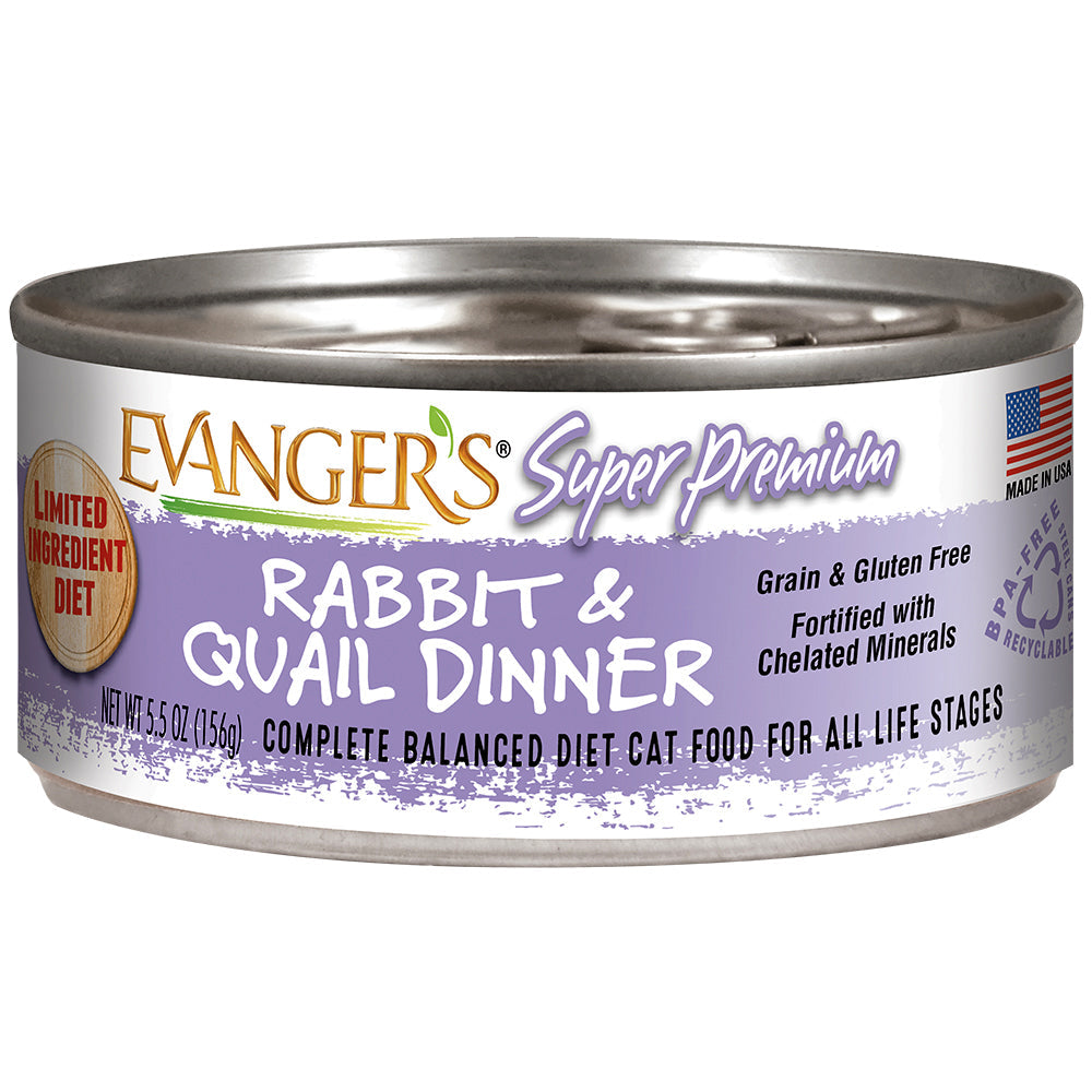 Evangers All Life Stages Super Premium Rabbit & Quail Dinner Wet Cat Food (5.5oz)