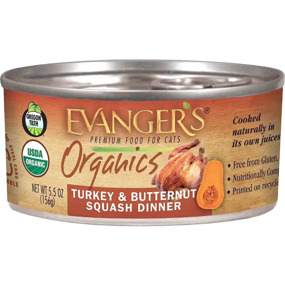Evangers All Life Stages Organics Turkey & Butternut Squash Dinner Wet Cat Food (5.5oz)