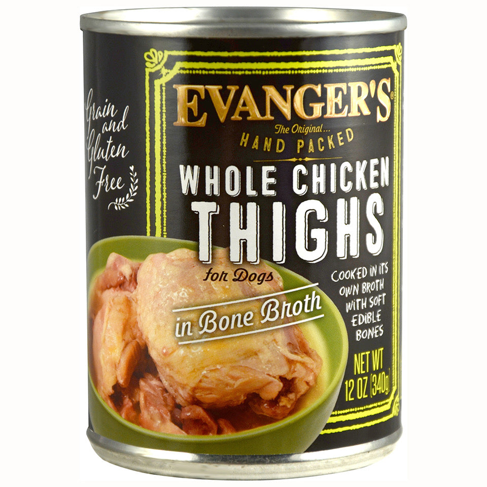 Evangers All Life Stages Whole Chicken Thighs Wet Dog Can (12oz)