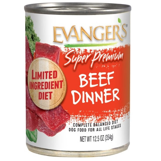 Evangers Super Premium Beef All Life Stages, Limited Ingredient Wet Dog Food (12.5oz)