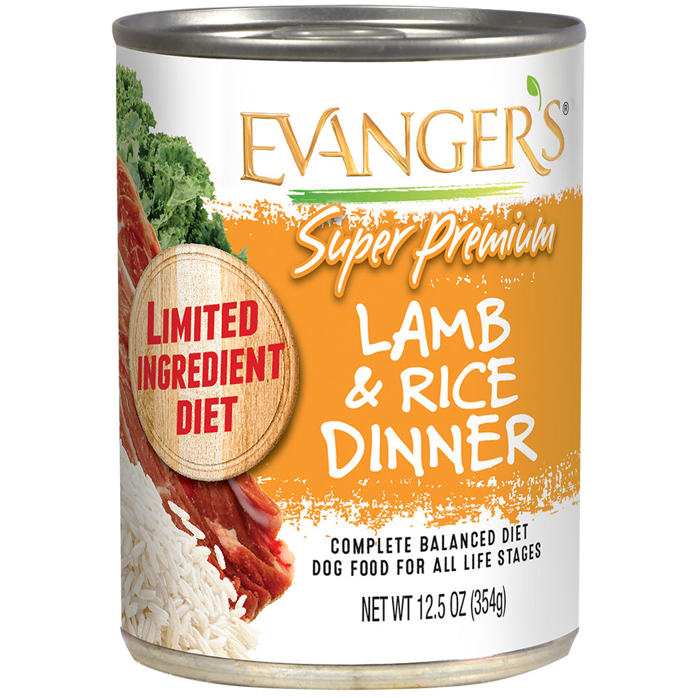 Evangers Super Premium All Life Stages Lamb & Rice Dinner Wet Dog Can (12.5oz)