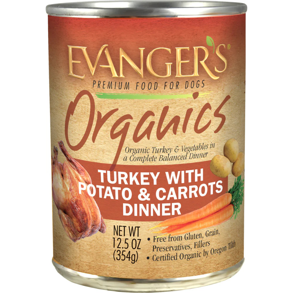 Evangers Organics All Life Stages Turkey with Potato & Carrot Dinner Wet Dog Can (12.5oz)