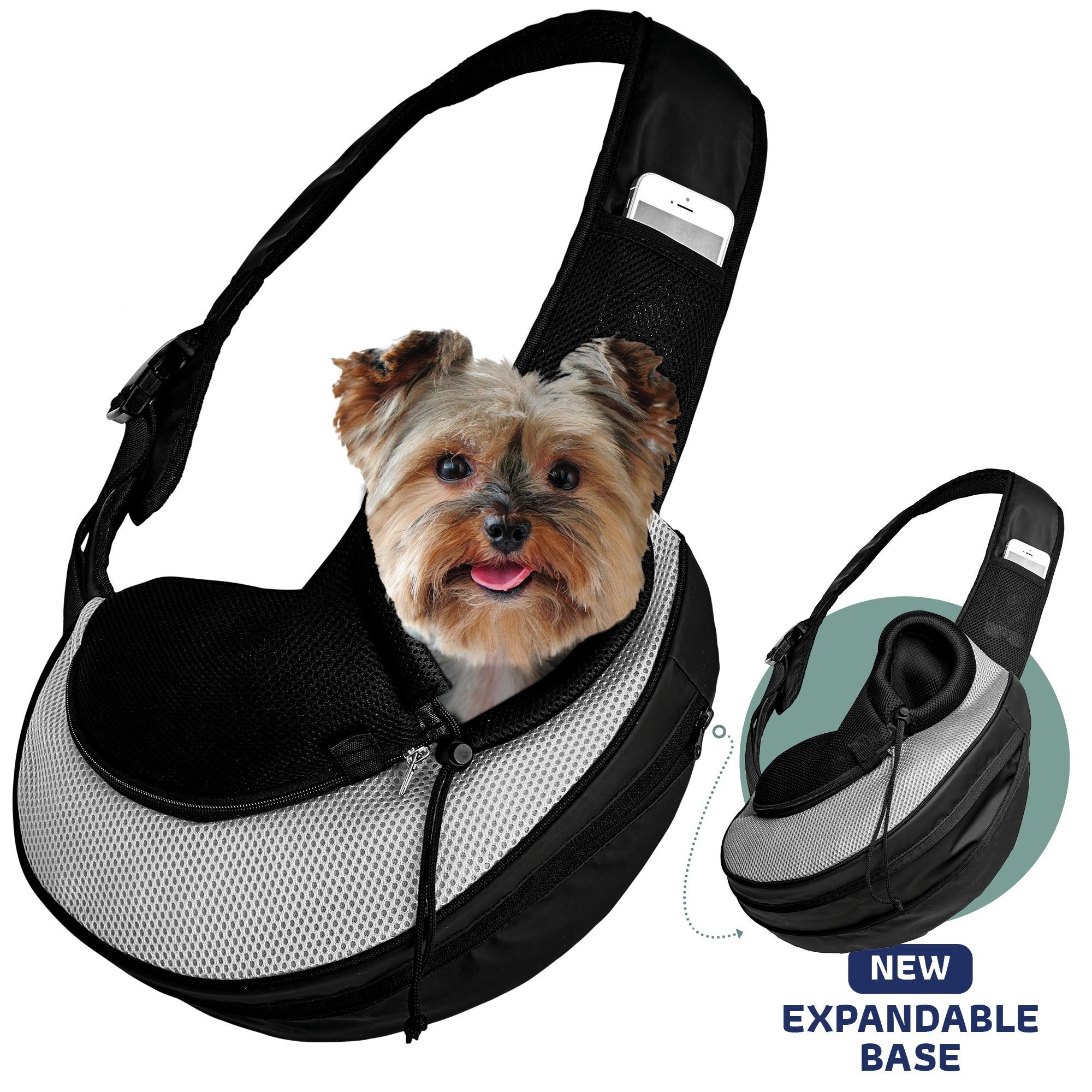Expandable Sling Bag - Front Shoulder Pet Carrier for Small Dog, Cat and Puppy | HT Animal Supply
