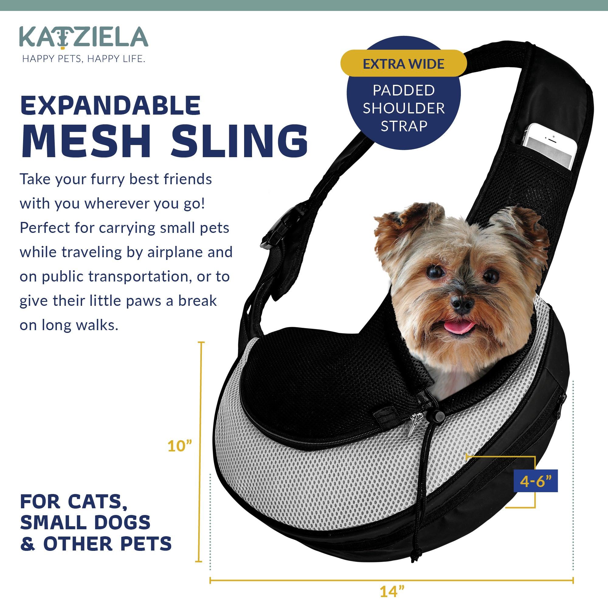 Expandable Sling Bag - Front Shoulder Pet Carrier for Small Dog, Cat and Puppy | HT Animal Supply