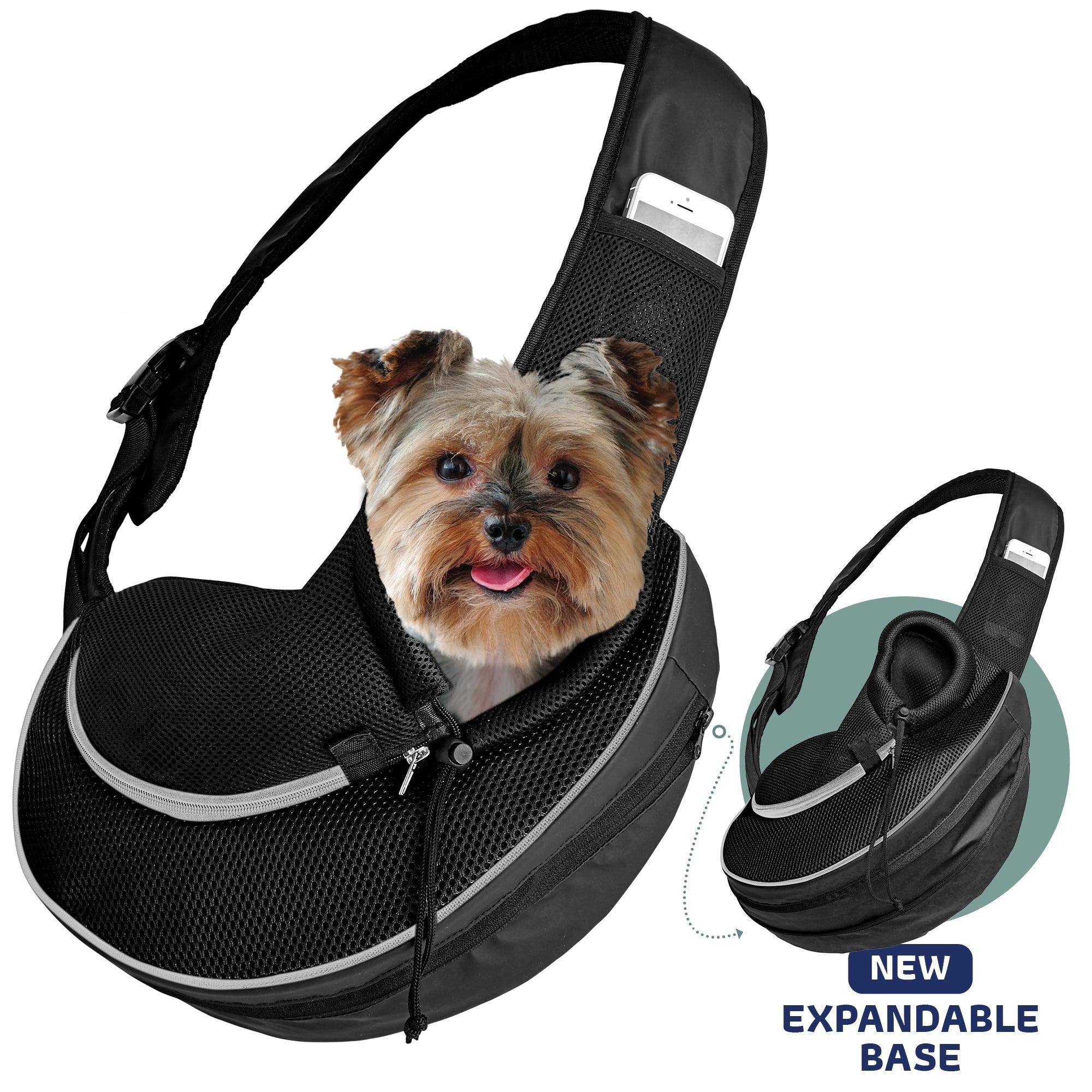 Expandable Sling Bag - Front Shoulder Pet Carrier for Small Dog, Cat and Puppy | HT Animal Supply