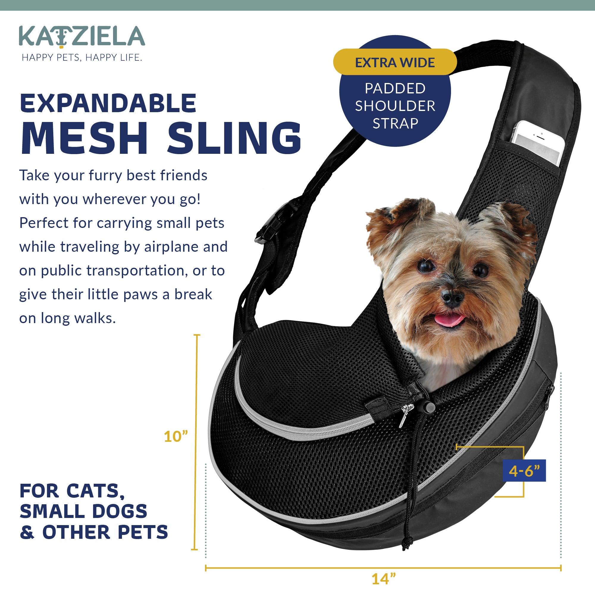 Expandable Sling Bag - Front Shoulder Pet Carrier for Small Dog, Cat and Puppy | HT Animal Supply