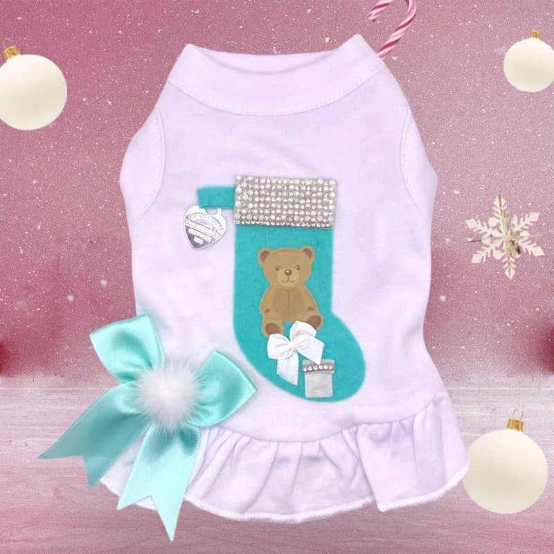Bark 5th Ave., LLC Sniffany Bear Stocking Dress- Dog Dress pet supplies
