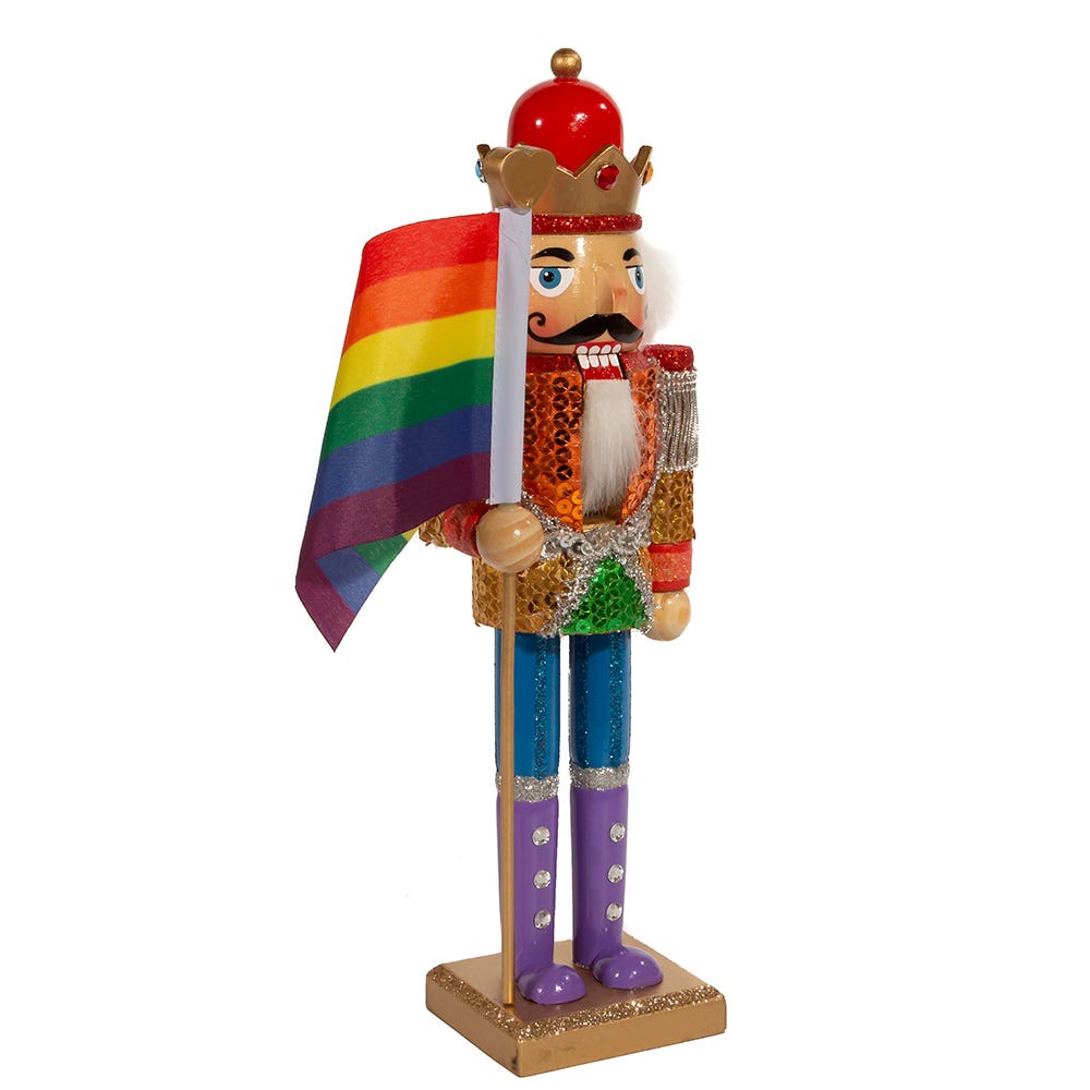 Kurt Adler 12-Inch Wooden Gay Pride Nutcracker