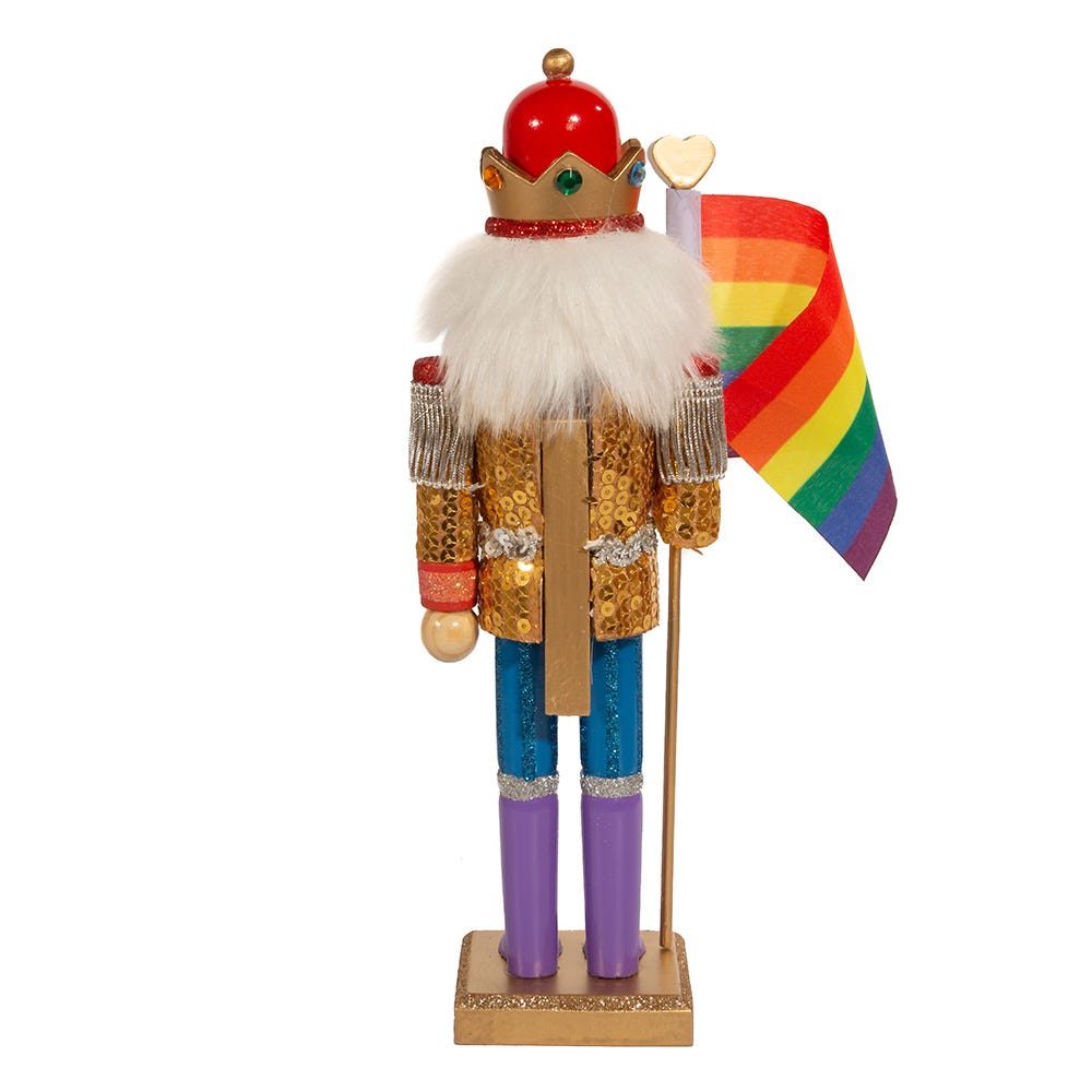 Kurt Adler 12-Inch Wooden Gay Pride Nutcracker