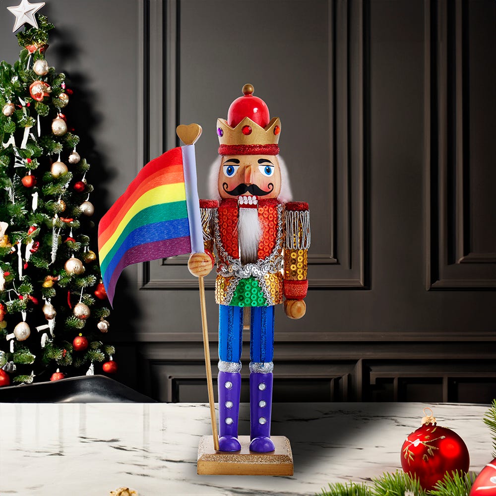 Kurt Adler 12-Inch Wooden Gay Pride Nutcracker