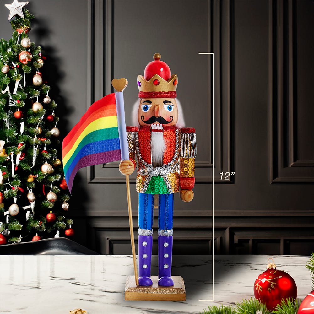 Kurt Adler 12-Inch Wooden Gay Pride Nutcracker