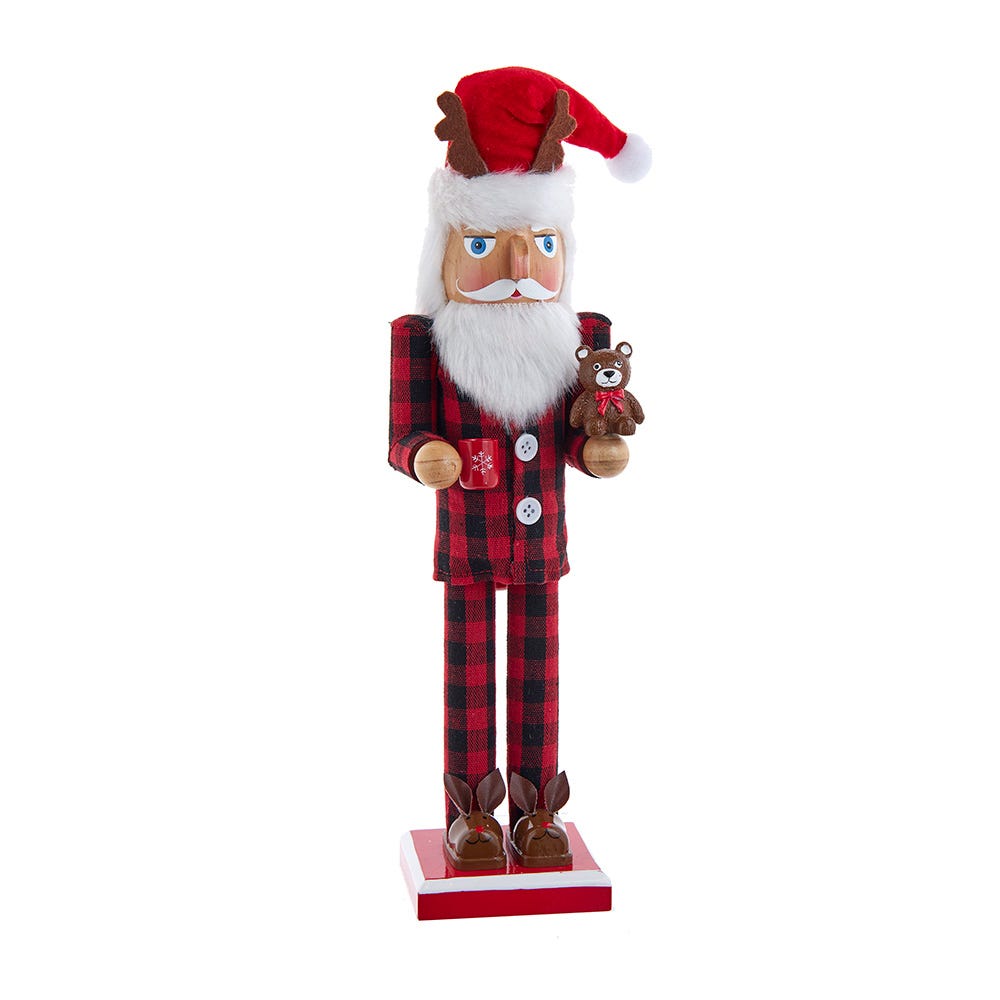 Kurt Adler 15-Inch Santa With Red Pajamas Nutcracker