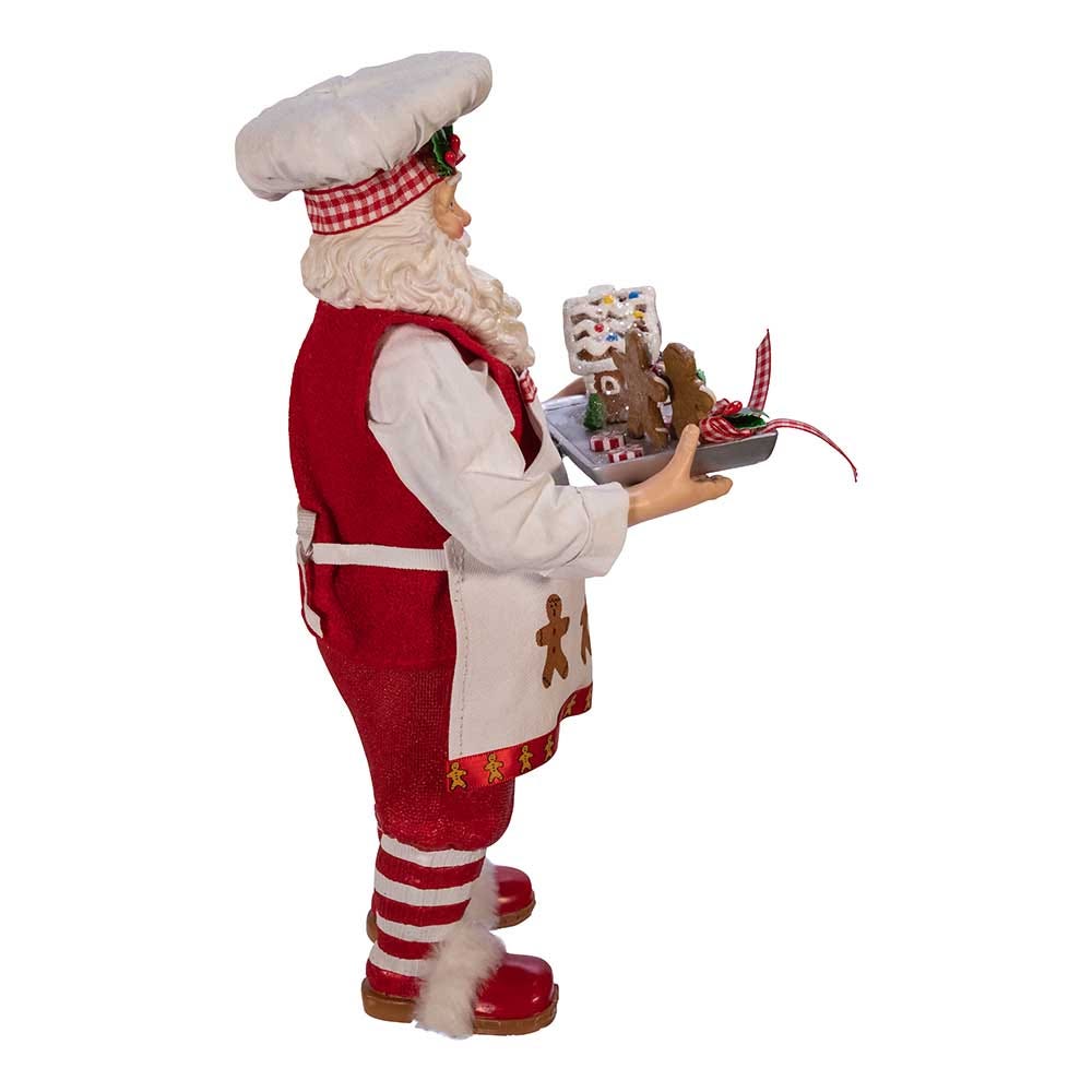 Kurt Adler 11-Inch Fabrich Gingerbread Chef Santa