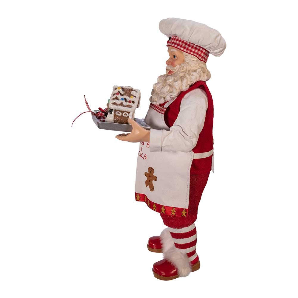 Kurt Adler 11-Inch Fabrich Gingerbread Chef Santa