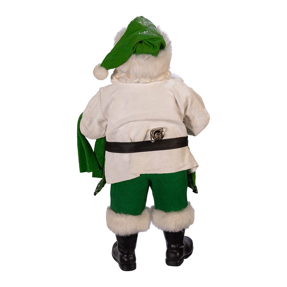 Kurt Adler 10.5-Inch Fabrich Musical Irish Chef Santa