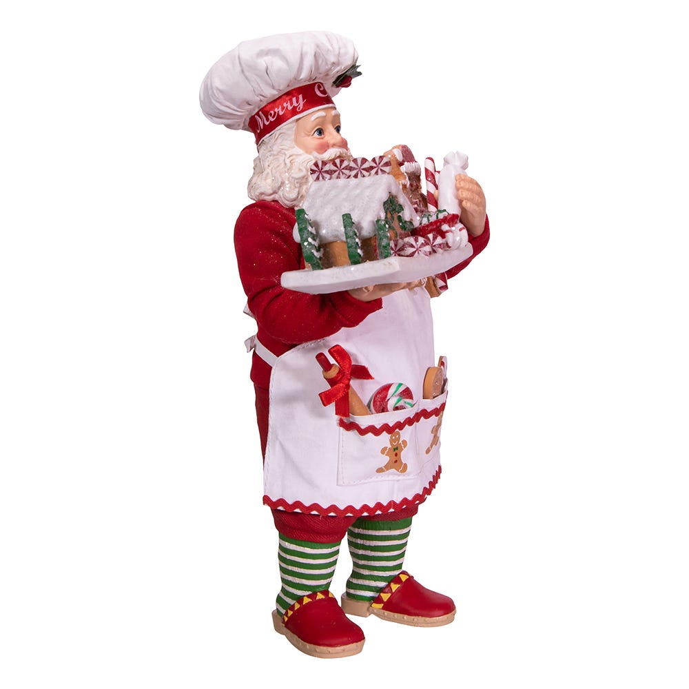 Kurt Adler 10.5-Inch Fabrich Gingerbread Chef Santa