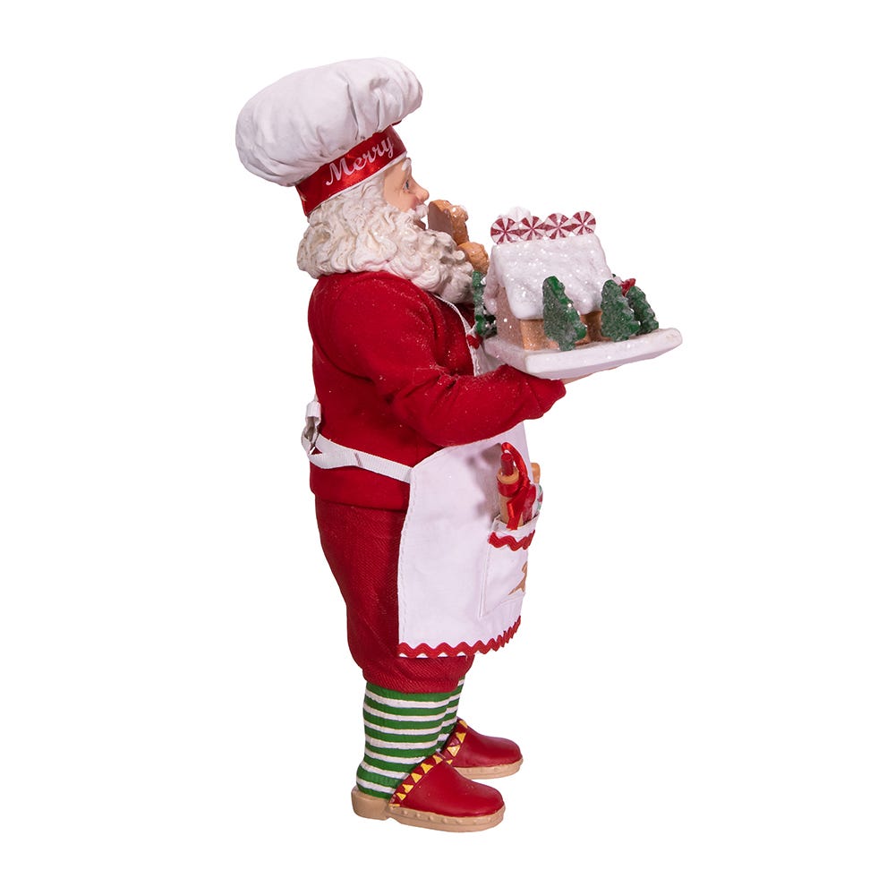Kurt Adler 10.5-Inch Fabrich Gingerbread Chef Santa