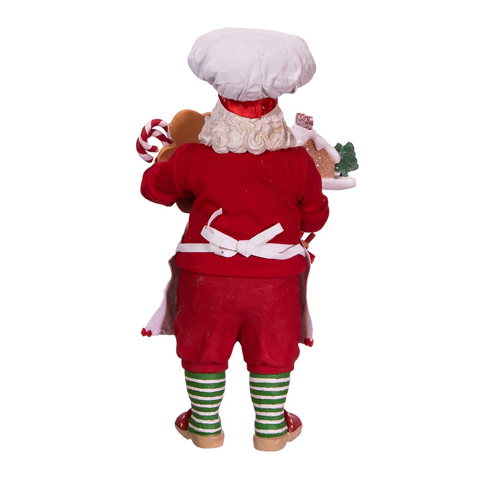 Kurt Adler 10.5-Inch Fabrich Gingerbread Chef Santa