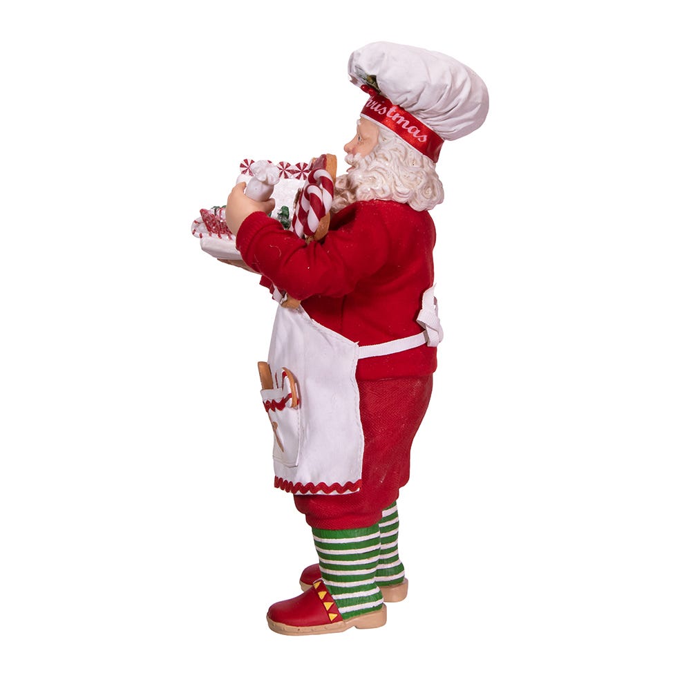 Kurt Adler 10.5-Inch Fabrich Gingerbread Chef Santa