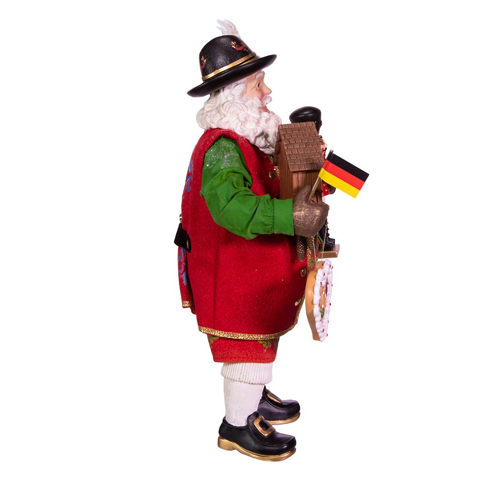 Kurt Adler 11-Inch Fabrich Musical German Santa