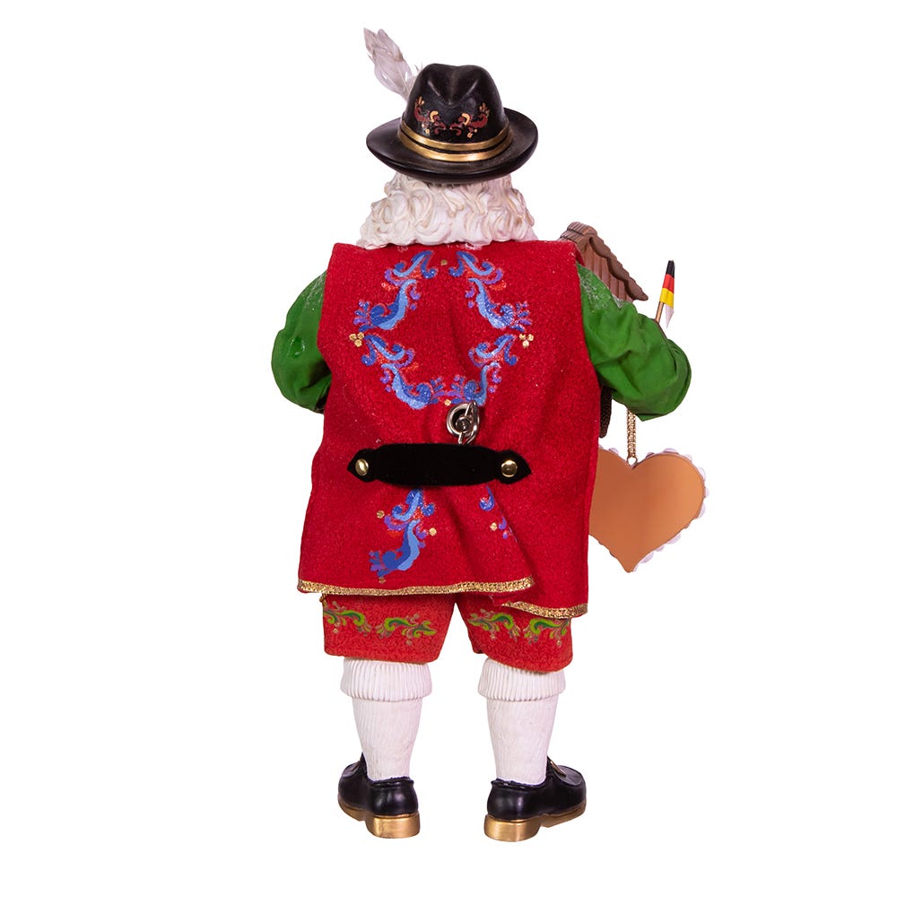 Kurt Adler 11-Inch Fabrich Musical German Santa