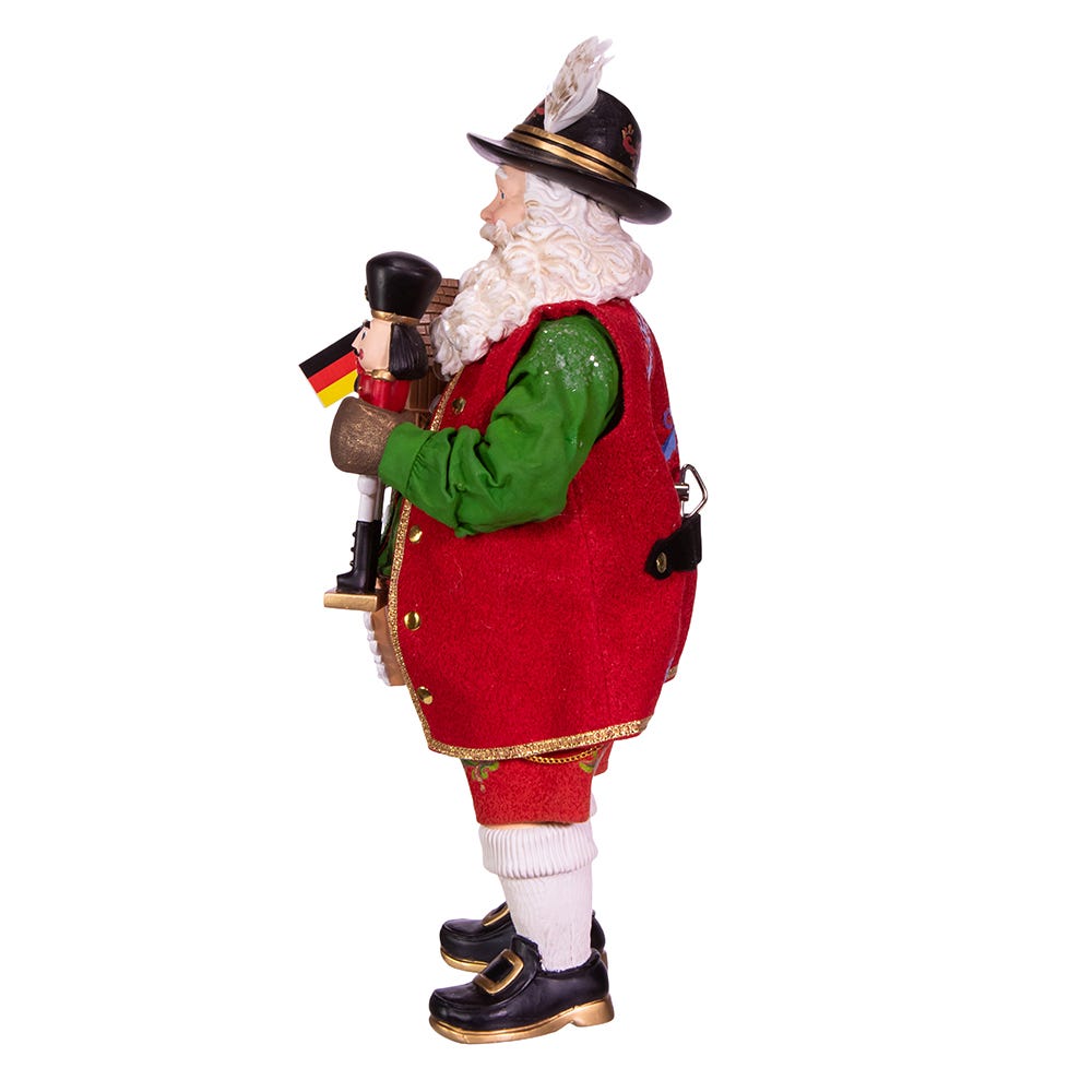Kurt Adler 11-Inch Fabrich Musical German Santa
