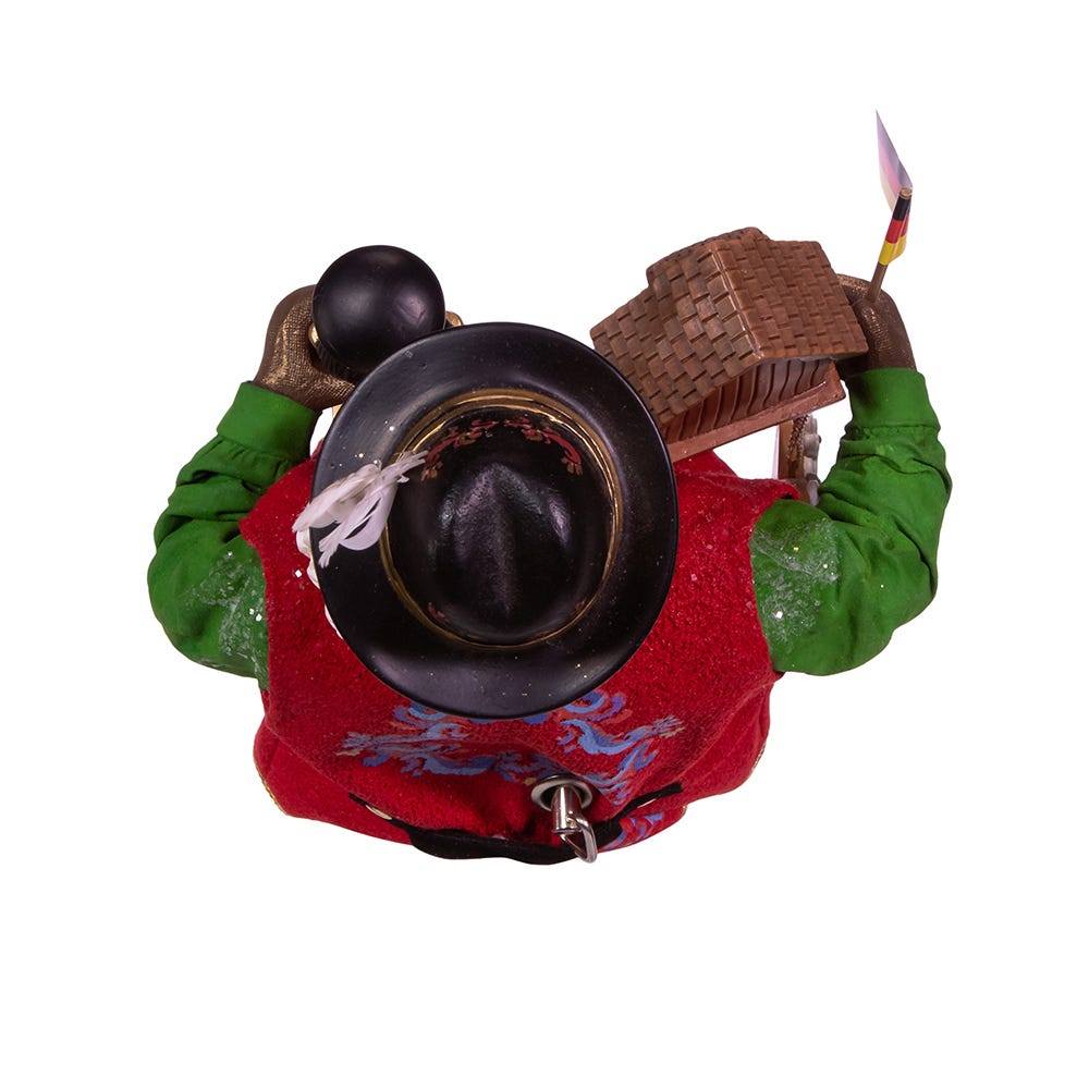 Kurt Adler 11-Inch Fabrich Musical German Santa