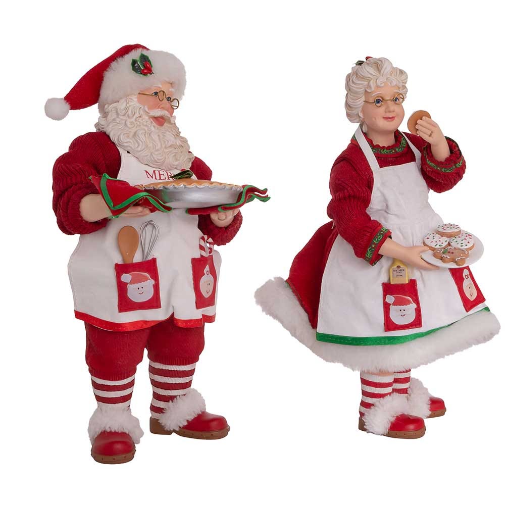 Kurt Adler 10.5-Inch Fabrich Mr. and Mrs. Santa, 2-Piece Set