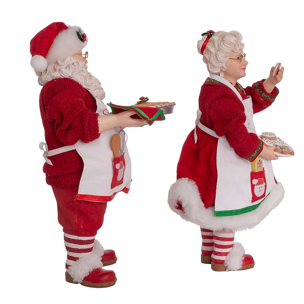 Kurt Adler 10.5-Inch Fabrich Mr. and Mrs. Santa, 2-Piece Set
