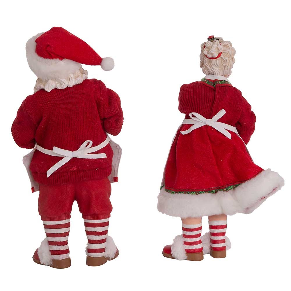 Kurt Adler 10.5-Inch Fabrich Mr. and Mrs. Santa, 2-Piece Set