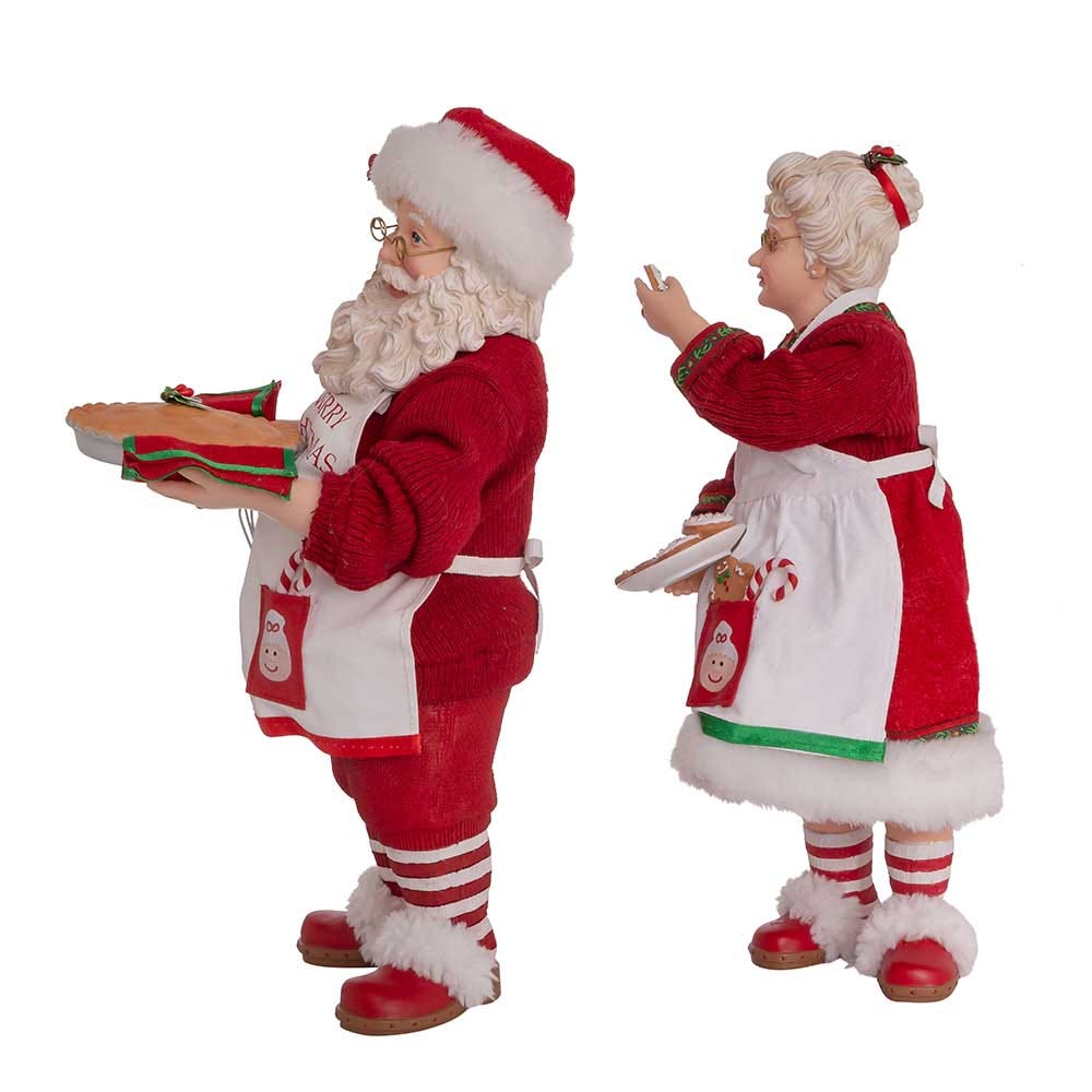 Kurt Adler 10.5-Inch Fabrich Mr. and Mrs. Santa, 2-Piece Set