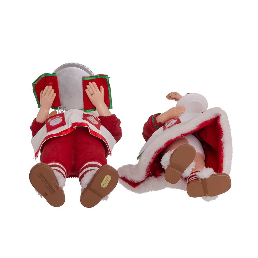 Kurt Adler 10.5-Inch Fabrich Mr. and Mrs. Santa, 2-Piece Set
