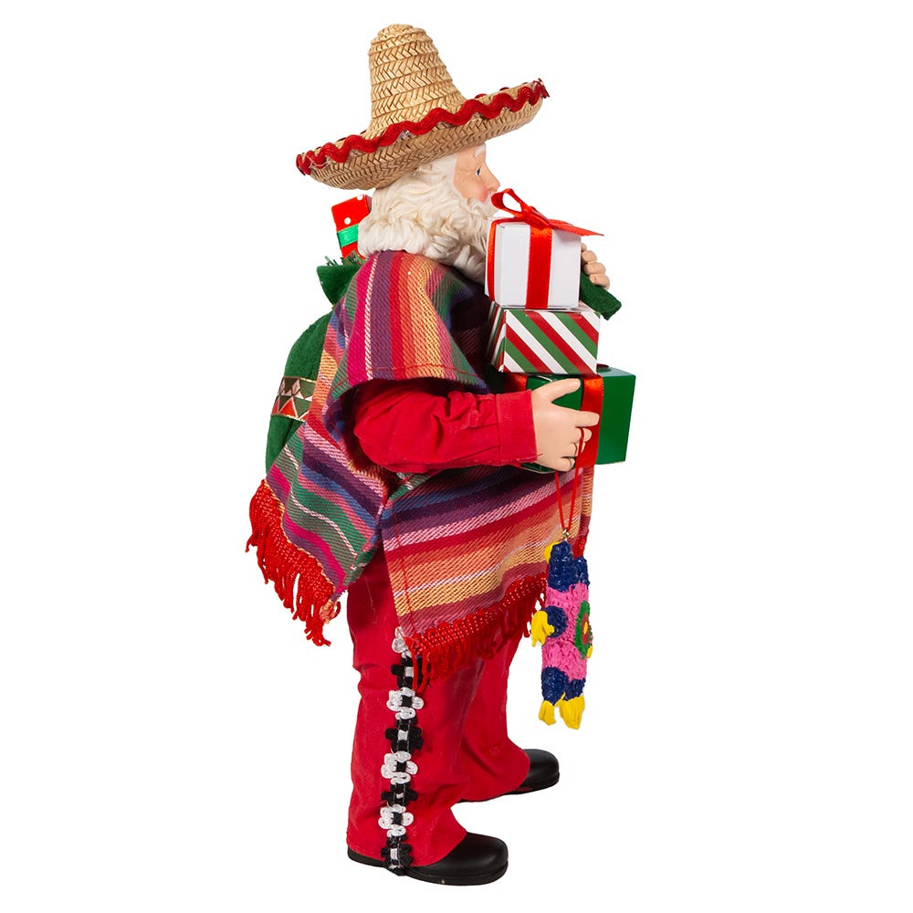 Kurt Adler 11-Inch Fabrich Musical Mexican Santa
