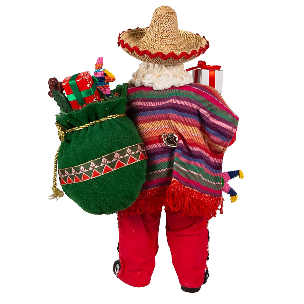 Kurt Adler 11-Inch Fabrich Musical Mexican Santa