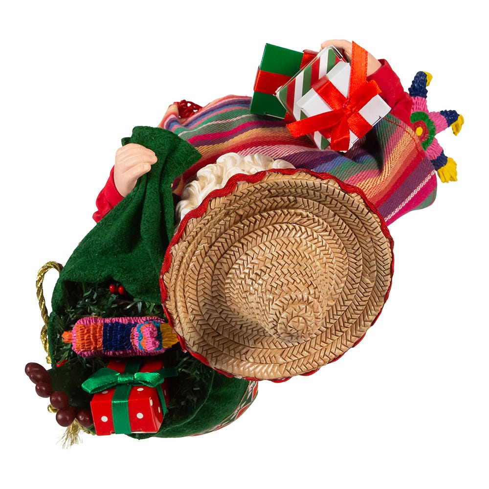 Kurt Adler 11-Inch Fabrich Musical Mexican Santa