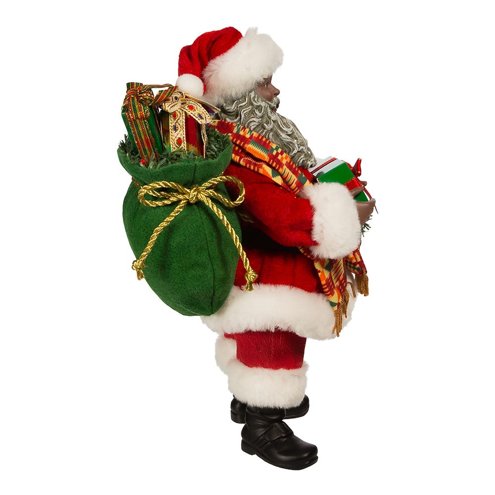 Kurt Adler 12-Inch Fabrich Kwanzaa Santa