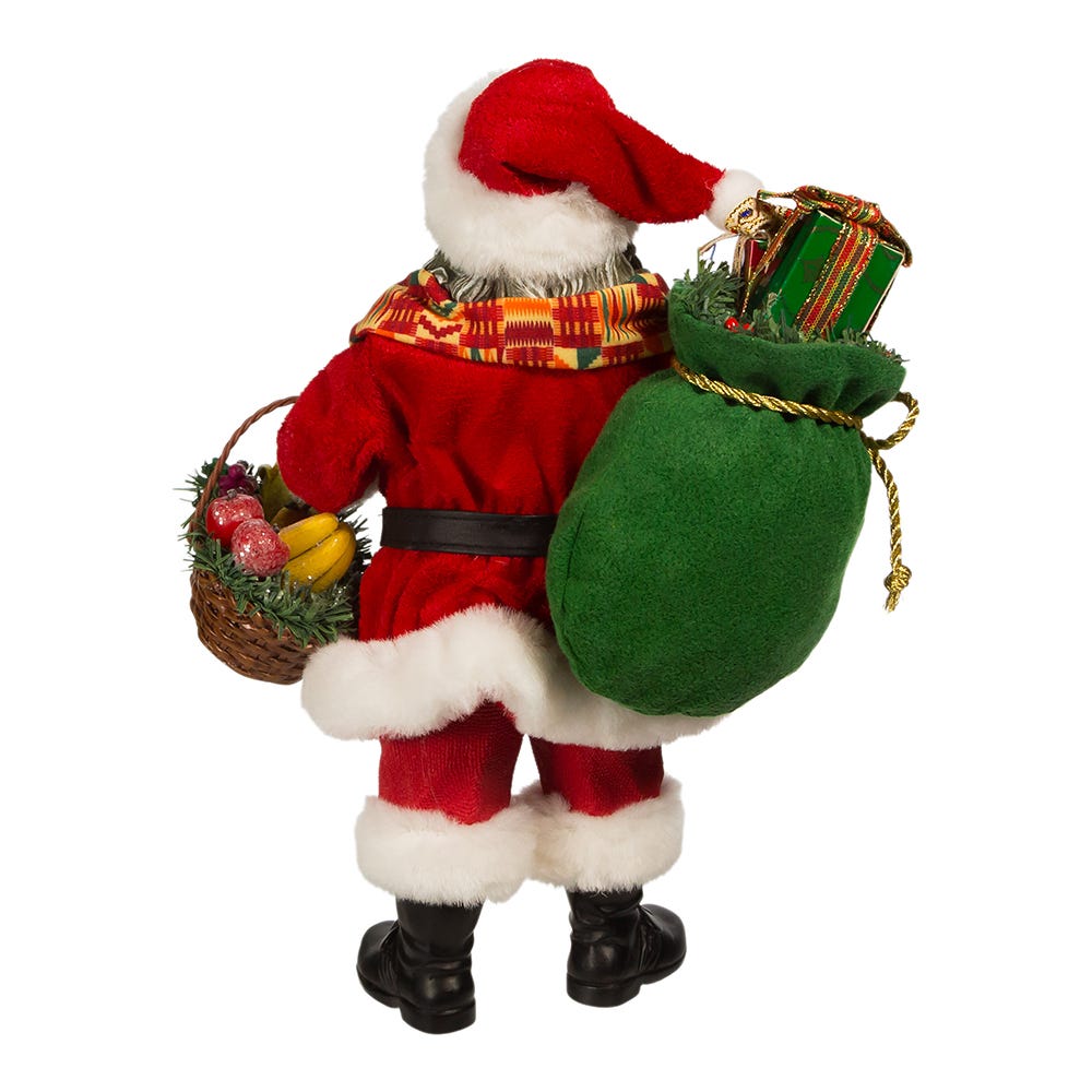 Kurt Adler 12-Inch Fabrich Kwanzaa Santa