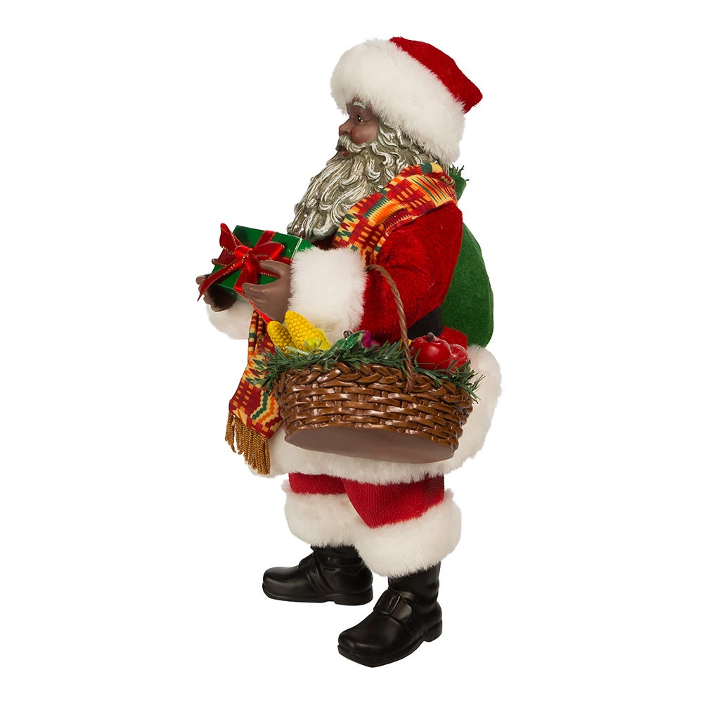 Kurt Adler 12-Inch Fabrich Kwanzaa Santa