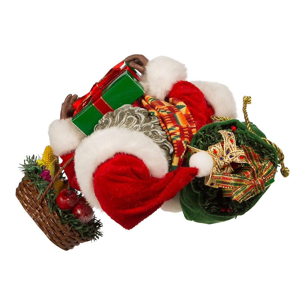 Kurt Adler 12-Inch Fabrich Kwanzaa Santa