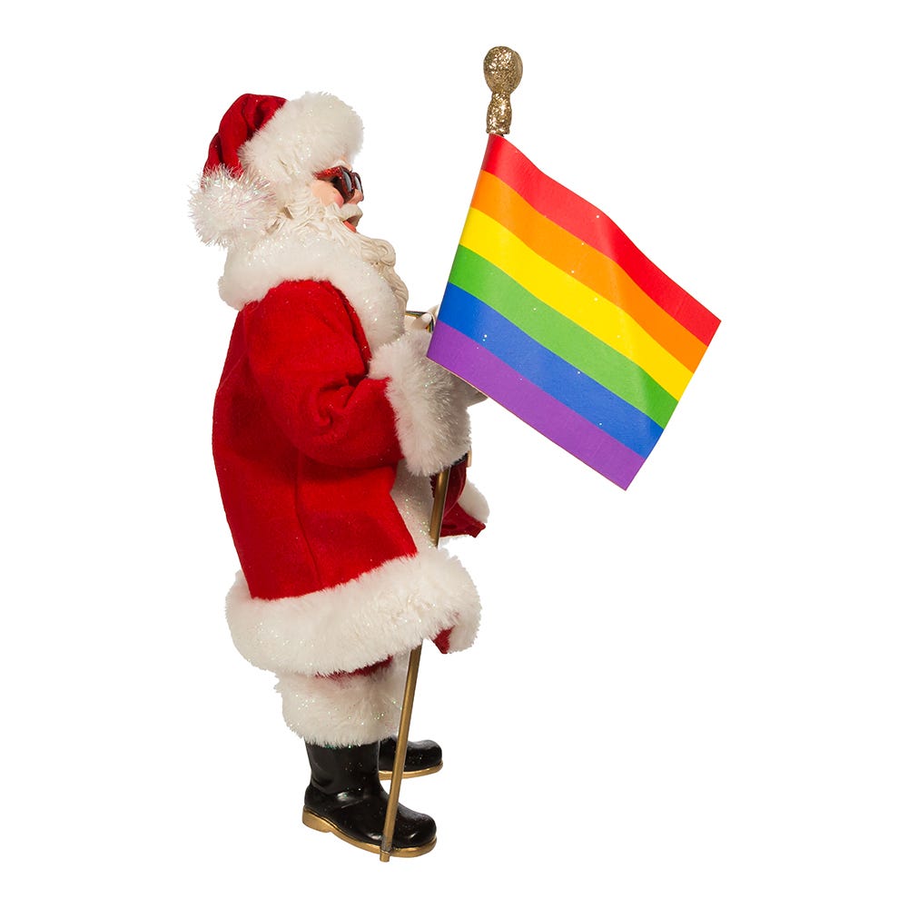 Kurt Adler 10-Inch Fabrich Pride Santa