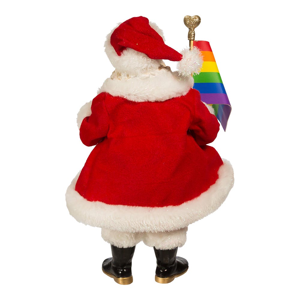 Kurt Adler 10-Inch Fabrich Pride Santa