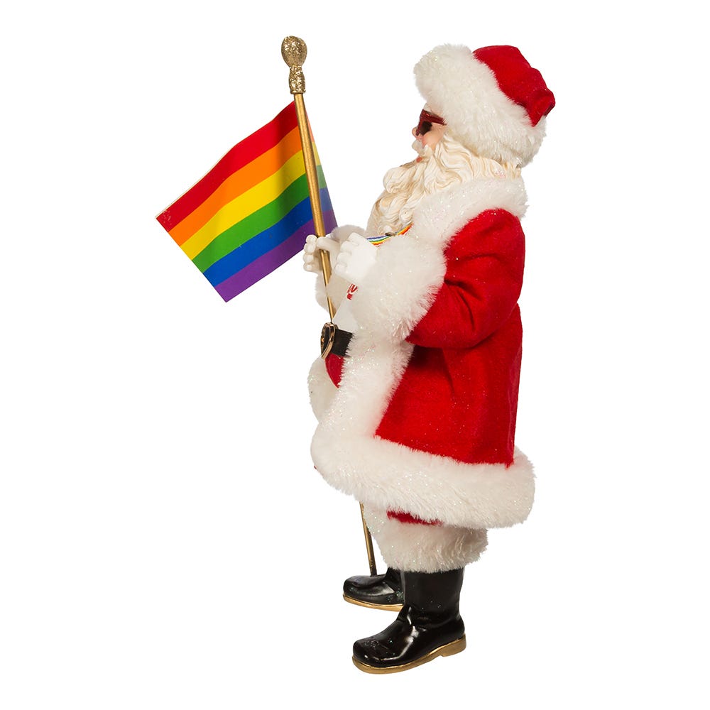 Kurt Adler 10-Inch Fabrich Pride Santa
